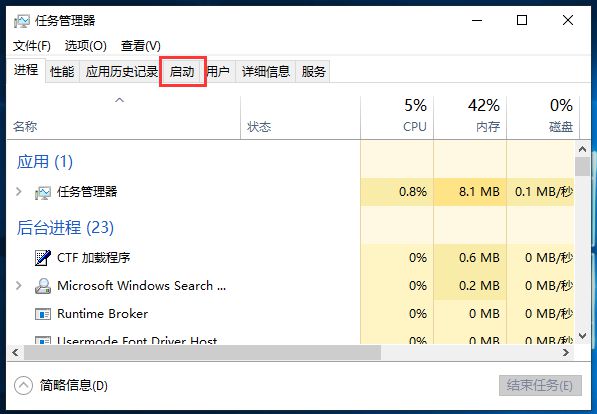 Where to set the startup items for win10