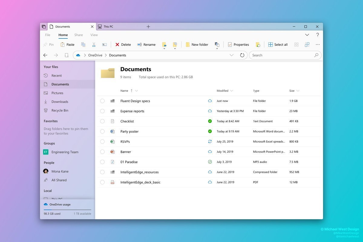 Windows 10 File Explorer may launch UI design
